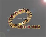 Ruby Anniversary Ring Bella Design Eternity Ring with 16 stones in 18K Yellow or White gold - Lianne Jewelry