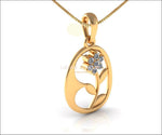 Charm Pendant small Flower Pendant Leave Pendant Plumeria Pendant Floral Pendant Floral Jewelry  Minimalist pendant 14K gold, 18K gold - Lianne Jewelry