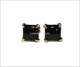Onyx Earrings Stud Earrings onyx earrings studs Milgrain Earrings 18K gold Onyx Earrings gold Onyx Anniversay Earrings, Gold Earrings - Lianne Jewelry