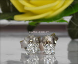 Diamond Earrings Stud Earrings Birthday Earrings Girls Earrings Celtic Earrings Love Earrings 1/3 carat Studs 14K white gold - Lianne Jewelry