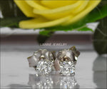 Celtic Earrings Diamond Earrings Stud Earrings Studs 14K or18K White gold Martini Earrings Diamonds 0.50 ct Round Anniversary Earrings - Lianne Jewelry