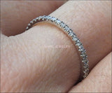 Thin band Eternity ring Diamond band Anniversary Ring Minimalist ring Promise ring 14K or 18K Gold - Lianne Jewelry