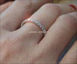 Thin ring Wedding band Eternity ring Diamond band Stacking ring Minimalist ring  Promise ring 14K or 18K  Gold - Lianne Jewelry