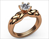 Swirl Ring, Swirl Gold Ring, Solitaire Diamond Engagement Ring, Handmade Diamond Ring, Unique Solitaire Engagement Ring, Solitaire Ring - Lianne Jewelry