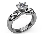 Swirl Ring, Swirl Gold Ring, Solitaire Diamond Engagement Ring, Handmade Diamond Ring, Unique Solitaire Engagement Ring, Solitaire Ring - Lianne Jewelry