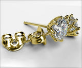 Studs Diamond Earrings Wedding Earrings 1 carat Minimalist Earrings Filigree Earrings 14K or 18K gold 8 Prongs Earrings Jewelry - Lianne Jewelry