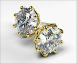 2 carat Studs 18K Gold with Simulated Diamond Wedding Earrings Filigree Studs Earrings - Lianne Jewelry