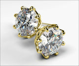Studs Diamond Earrings Wedding Earrings 1 carat Minimalist Earrings Filigree Earrings 14K or 18K gold 8 Prongs Earrings Jewelry - Lianne Jewelry