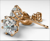 1.50 carat Studs Classic Celtic Earrings Diamond Earrings Stud Earrings Studs 14K or 18K Rose gold 8 prongs Earrings Gift - Lianne Jewelry