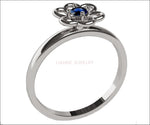 Blue Sapphire Solitaire Ring Flower Ring Leaves Ring Branch Ring Art Nouveau Unique Engagement Flower Jewelry Engagement Gift 14K - Lianne Jewelry