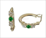 Tiny Hoop Earrings, Circle Earrings, Emerald hoop Earrings, Yellow Circle Earrings, Girls Earrings - Lianne Jewelry