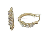 Hoop Stud Earrings Yellow Round Earrings Girls Earrings Gold White Sapphires Earrings Birthday Gift daughter Gift - Lianne Jewelry