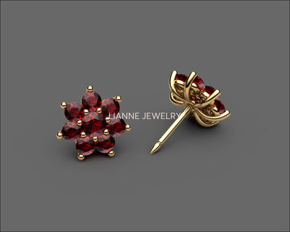 1.90 ct Top of the Line Ruby Earrings Genuine Rubies Pigeon Blood Red Stud Earrings - Lianne Jewelry