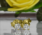 14K gold Earrings 14K Yellow gold Earrings Celtic Earrings Diamond Earrings Stud Earrings Martini Earrings 0.38ct Anniversary - Lianne Jewelry