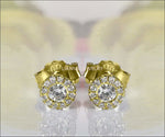 14K gold Earrings 14K Yellow gold Earrings Celtic Earrings Diamond Earrings Stud Earrings Martini Earrings 0.28ct Anniversary - Lianne Jewelry