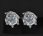 1.80 carat Diamond Stud Earrings Filigree Spiral Earrings Engagement Earrings - Lianne Jewelry