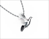 Dove Pendant Wings Pendant Diamond Pendant 14K white gold Peace Pendant Dove Bird Celtic Diamond Marquise Pendant Jewelry Animal Pendant - Lianne Jewelry