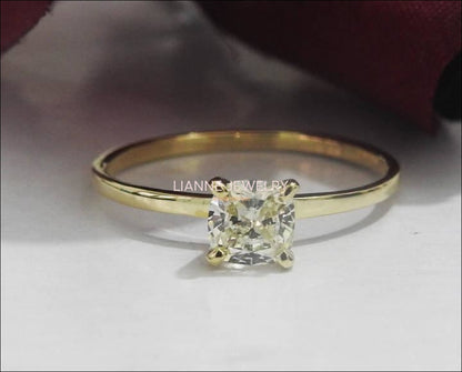 Diamond ring  Gold ring Engagement ring Solitaire Ring Diamond Ring in 14K Yellow Gold - Lianne Jewelry