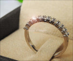 Vintage Half Eternity band  Diamond wedding band wedding band diamond band ring half eternity Stacking ring Minimalist ring 14K or 18K gold - Lianne Jewelry