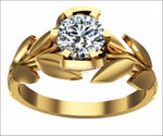 Leaves Engagement Ring Art Nouveau Diamond Flower Ring Leaves Ring Branch Ring Unique Engagement Flower Jewelry - Lianne Jewelry