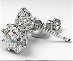 1 carat Studs Classic Celtic Earrings Diamond Stud Earrings Studs 14K or 18K White gold - Lianne Jewelry