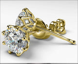 2 carat Studs 18K Gold with Simulated Diamond Wedding Earrings Filigree Studs Earrings - Lianne Jewelry