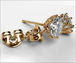 Moissanite Stud Earrings Studs Classic Art Nouveau Earrings Stud Earrings Studs 14K or 18K Rose gold 8 prongs Earrings Gift - Lianne Jewelry