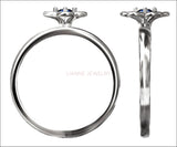 Blue Sapphire Solitaire Ring Flower Ring Leaves Ring Branch Ring Art Nouveau Unique Engagement Flower Jewelry Engagement Gift 14K - Lianne Jewelry