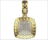 14K Pave Cushion Pendant, 45 Diamonds Milgrain Pendant, Anniversary Diamond Pendant - Lianne Jewelry