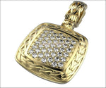14K Pave Cushion Pendant, 45 Diamonds Milgrain Pendant, Anniversary Diamond Pendant - Lianne Jewelry