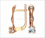 Hoop Leverback Earrings with Diamonds Back to school Gift For Her 18K Rose gold - Lianne Jewelry