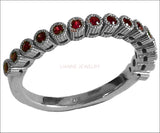Silver Band Red Band 15th Anniversary Filigree Silver 15 Rubies 15 Years Ring Stacking ring Eternity Ring 15 Birthday July Birthstone - Lianne Jewelry