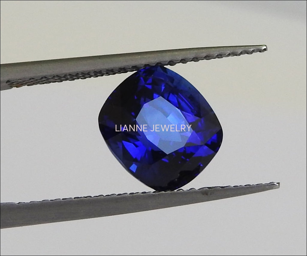 Sapphire Fine Quality Gemstone Certified by GRS 3.51 ct Blue Gemstone Natural Gem Cushion Shape for Genuine Sapphire Pendant Sapphire Ring - Lianne Jewelry