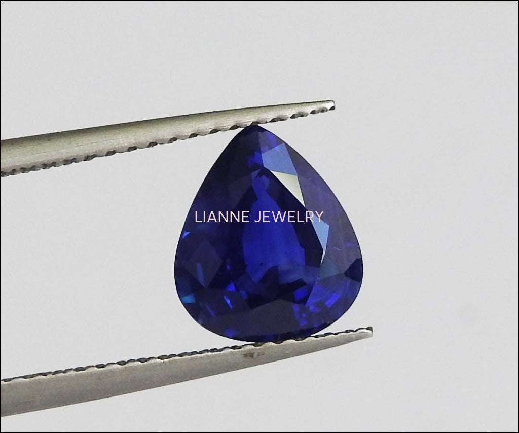 Pear Sapphire For Pear Engagement Ring Blue Sapphire Ring Pear cut Certified by GIA Not Heated Blue Gemstone for Gemstone Collectors - Lianne Jewelry