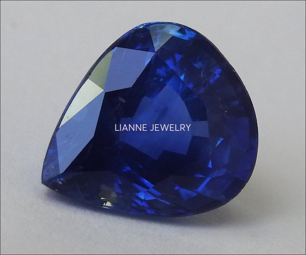 Pear Sapphire Loose Gemstone Blue Sapphire  Certified by GIA 6.45 ct Pear Shape Genuine Sapphire for Gemstone Collectors - Lianne Jewelry