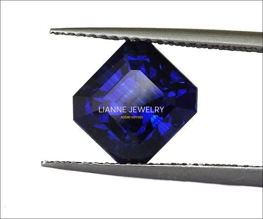 Blue Sapphire Fine Gemstone Certified by GRS 4.41 ct Octagon cut Emerald shape Genuine Sapphire for Collectors or for Valentines as Pendant - Lianne Jewelry