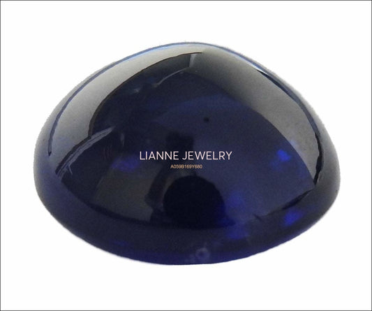 Sapphire Cabochon 14mm Round Oval shaped Certified by GRS 16.06 carat Genuine Sapphire for Gemstone Collectors or Huge Pendant - Lianne Jewelry