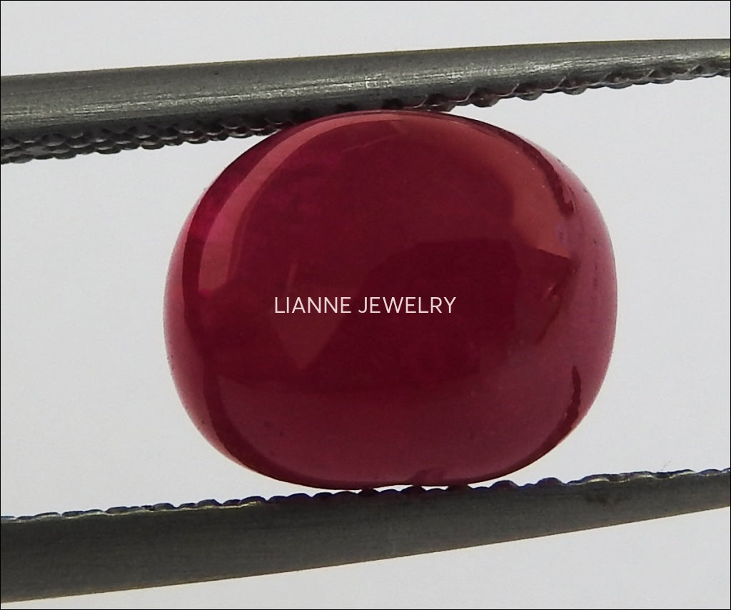 Ruby Cabochon Red Gemstones Oval cut 4 carat for Unique Ruby Engagement Ring Certified by GIA Genuine Ruby for Gemstone Collectors Christmas - Lianne Jewelry