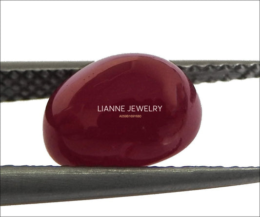 Ruby Cabochon Red Gemstones Oval cut 4 carat for Unique Ruby Engagement Ring Certified by GIA Genuine Ruby for Gemstone Collectors Christmas - Lianne Jewelry