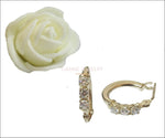 Hoop Stud Earrings Yellow Round Earrings Girls Earrings Gold White Sapphires Earrings Birthday Gift daughter Gift - Lianne Jewelry