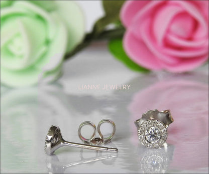 18K gold Earrings 18K White gold Earrings Celtic Earrings Diamond Earrings Stud Earrings Martini Earrings 0.28ct Anniversary - Lianne Jewelry