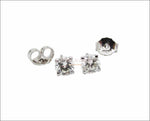 Gold Earrings Stud Earrings 14K White Gold Natural Diamonds G-H SI 0.50 carat Round cut - Lianne Jewelry