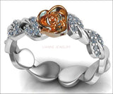 Braided Bella Ring Rose Flower Engagement Ring Birthday Gift - Lianne Jewelry