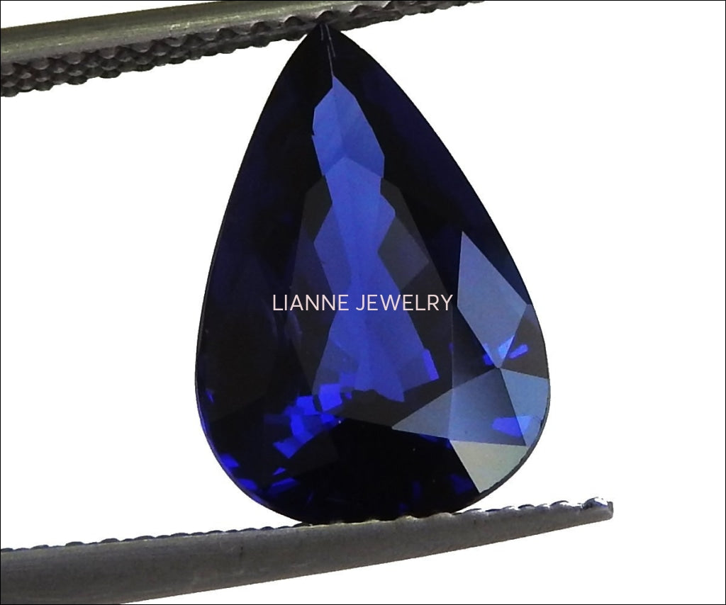 Fine Quality Gemstone Blue Sapphire Certified by GRS 4.28 ct Pear Shape Genuine Sri Lanka Sapphire for Sapphire Pendant or Sapphire Ring - Lianne Jewelry