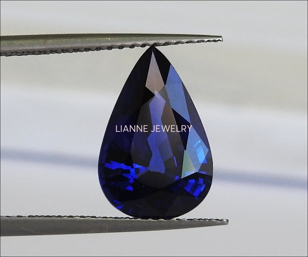 Fine Quality Gemstone Blue Sapphire Certified by GRS 4.28 ct Pear Shape Genuine Sri Lanka Sapphire for Sapphire Pendant or Sapphire Ring - Lianne Jewelry