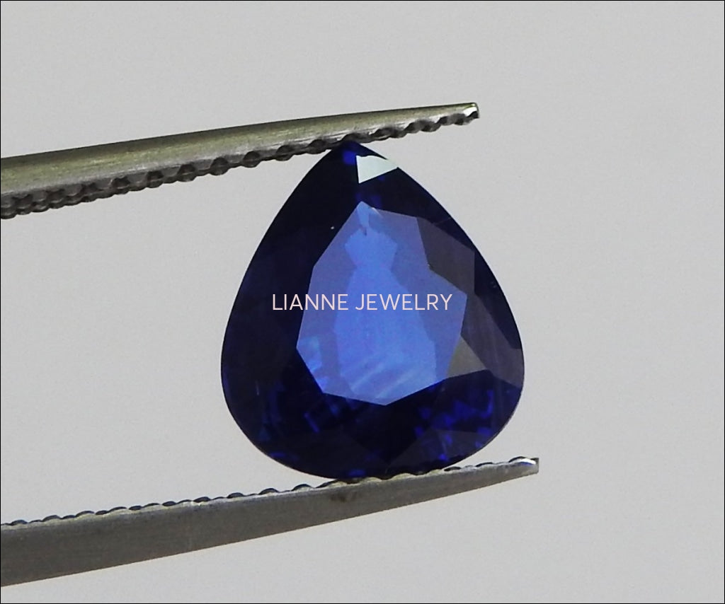 Pear Sapphire For Pear Engagement Ring Blue Sapphire Ring Pear cut Certified by GIA Not Heated Blue Gemstone for Gemstone Collectors - Lianne Jewelry