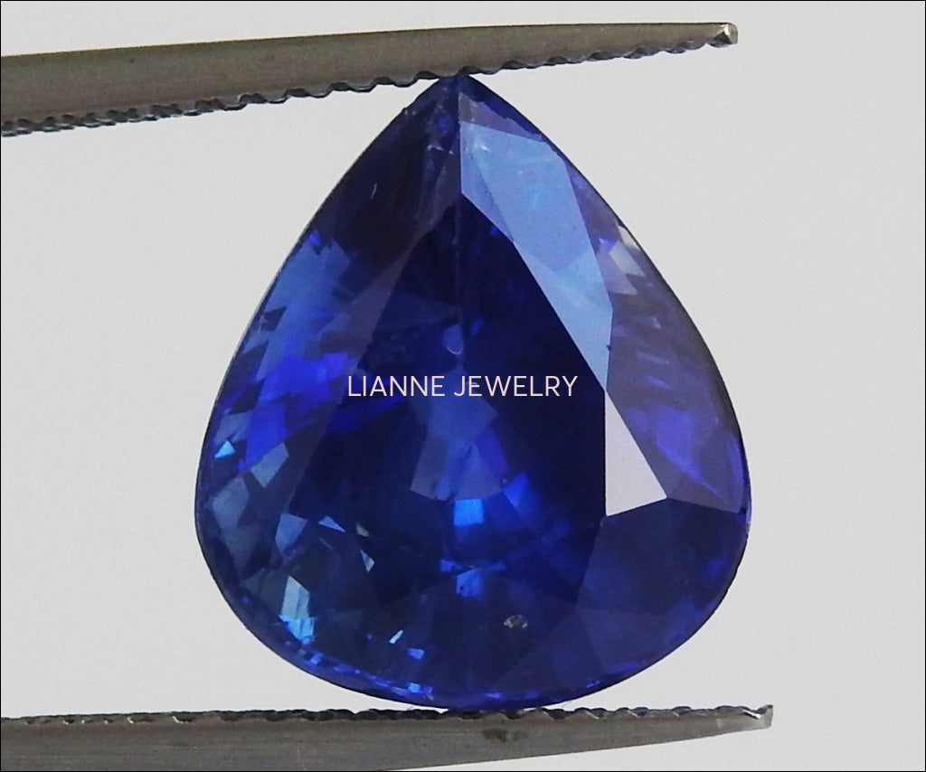 Pear Sapphire Loose Gemstone Blue Sapphire  Certified by GIA 6.45 ct Pear Shape Genuine Sapphire for Gemstone Collectors - Lianne Jewelry