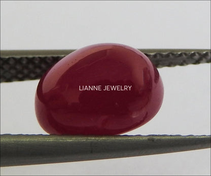 Ruby Cabochon Red Gemstones Oval cut 4 carat for Unique Ruby Engagement Ring Certified by GIA Genuine Ruby for Gemstone Collectors Christmas - Lianne Jewelry