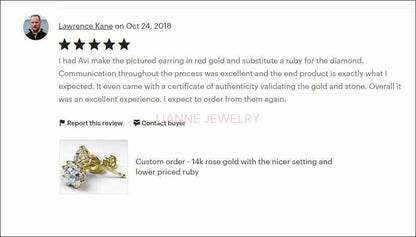 2 ct Stud Moissanite Earrings, Classic Celtic Earrings, 14K or 18K Rose gold 8 prongs - Lianne Jewelry