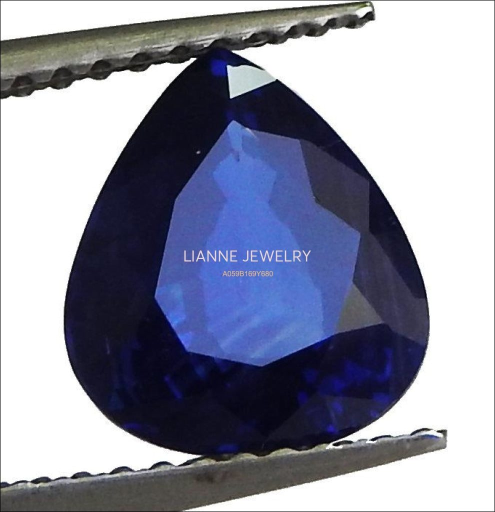 Pear Sapphire For Pear Engagement Ring Blue Sapphire Ring Pear cut Certified by GIA Not Heated Blue Gemstone for Gemstone Collectors - Lianne Jewelry